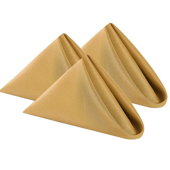 NEW Gold Napkins Fabric Cloth Napkins NEW Set of 6 - Picture 2 of 4